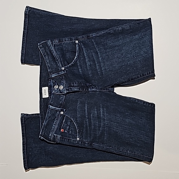Hudson Collin Blue Jeans Denim Pants Mid-Rise Bootcut Crop Button Flap Pocket 28 - Picture 4 of 16